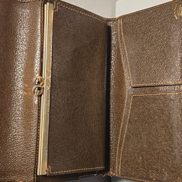 Gucci Vintage Kisslock Wallet Brown Leather - Picture 3 of 13
